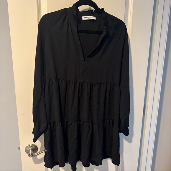 Amanda Uprichard Saffron Black Long Sleeve Mini Dress | S - Picture 3 of 6
